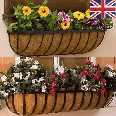 24-48'' Trough Coco Liner Planting Flower Wall Hanging Basket Planter Window Box • £7.47