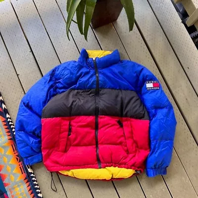 Vintage Tommy Hilfiger Colorblock Goose Down Puffer Coat • $99.99