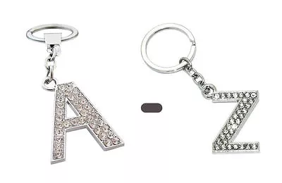 Alphabet Keyring A-Z Initials Letter Key Ring Shiny Silver Key Chain  • £2.49