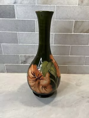 Vintage Moorcroft Hibiscus England Studio Art Pottery Vase With Label 11” • $220