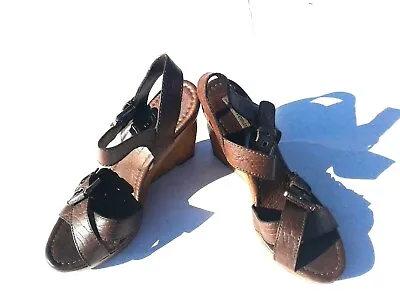 $39.99 • Buy Zara Woman Collection Brown Wooden Wedge Shoes Size 41