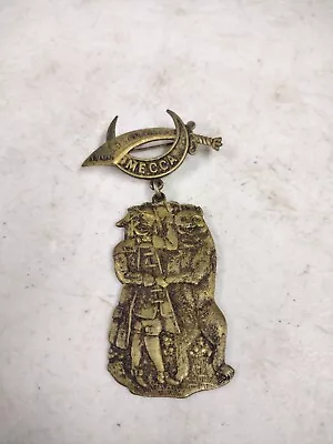 Antique Masonic Shriners 1907 Los Angeles Mecca Bear Brass Medal Pinback • $34.95