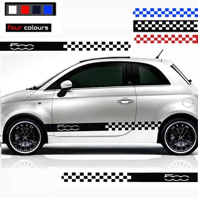 For Fiat 500 ABARTH Vinyl Car Decal Sticker Graphics Kit Sport Side Door 2pcs • $39.60