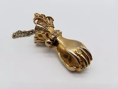 Vintage Deco Hands Glove Or Scarf Clip Fob Hands With Rhinestones • $65