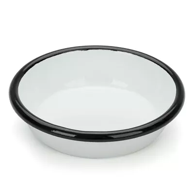 NEW Falcon Enamel Round Desert Dish White & Black 12cm • £5.57