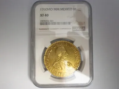 1760 M Mexico 8 Escudos Spanish Colonial Rare 8e Gold Coin • $13799