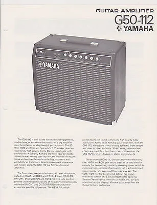 1970s AD SHEET #2774 - YAMAHA G50-112  GUITAR AMPLIFIER • £11.58