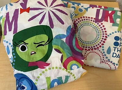 Disney Pixar INSIDE OUT Flat & Fitted Sheet Size TWIN Small Hole • $23