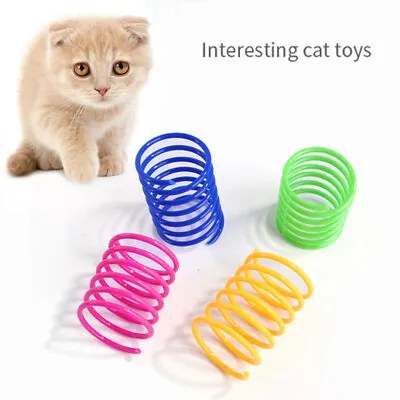 $4.50 • Buy 20Pcs Cute Cat Spring Toys Wide Durable Heavy Gauge Plastic Toys For Interact.bf