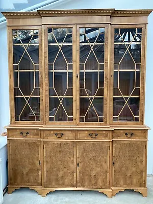 Breakfront Sideboard Display Cabinet In Burr Burl Yew • £499