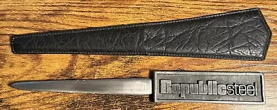 Republic Steel Co. Letter Opener & Leather Sheath~Vintage  • $24.90