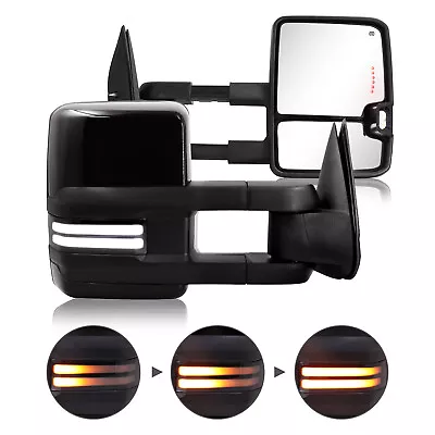 Painted Black Tow Mirrors 2003-2007 Chevy Silverado GMC Sierra Smoked Switchback • $208.99