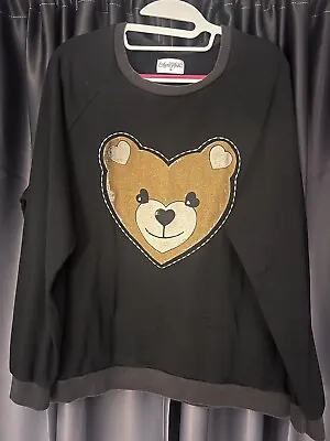 Lauren Moshi Teddy Bear Sweatshirt Black  LOVABLE Vintage S • $43