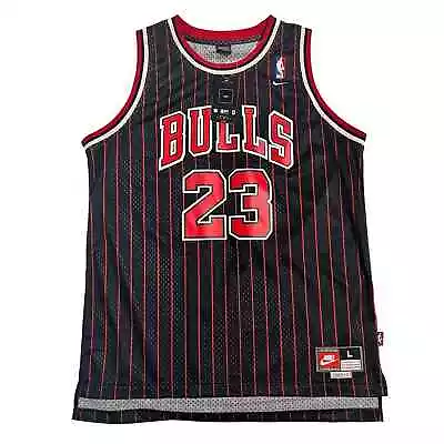 Team Nike NBA Chicago Bulls #23 Michael Jordan Black Red Striped Jersey Mens • $49.99