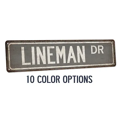Lineman Street Sign Electrical Worker Electrician Construction Line 104180021008 • $19.95