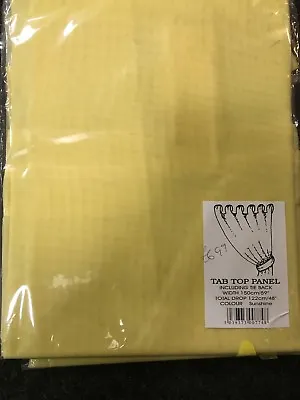YELLOW VOILE CURTAIN 1 Voile Panel Tab Top 59” Wide X 72” Drop Sunshine Yellow • £8.99