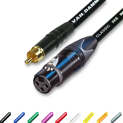 Gold RCA To XLR Audio Cable. Long XLR To Phono Lead. Van Damme Neutrik Mic • £22.64