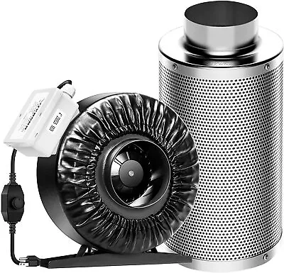 VIVOSUN Air Filtration Kit 4/6/8 Inch Inline Fan W/Speed ControlCarbon Filter • $99.99