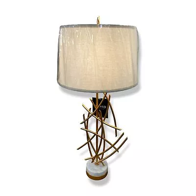 $438 Elk Lighting Parry Gold Plated Metal White Marble Buffet Lamp 35  • $140.38