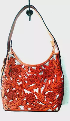 Montana Silversmith Floral Tooled Leather Silver Glitter Studded Purse  • $125