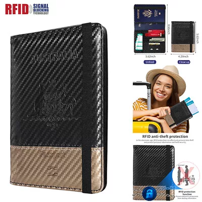 $12.99 • Buy Travel Passport ID Card Wallet Holder Case RFID Blocking Carbon Fiber Protection