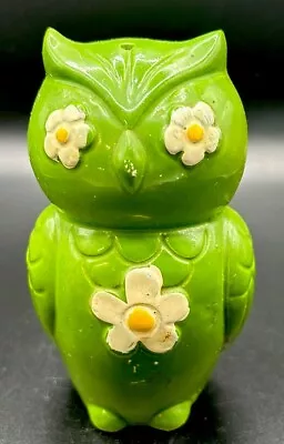 Vintage Mid Century Green Owl Japan With White Flowers Salt Shaker Porcelain • $7.75