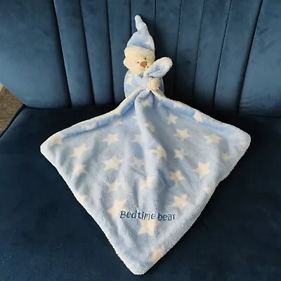Mothercare Bedtime Bear Stars Blue Baby Comforter Blanket Soft Toy • £9.99