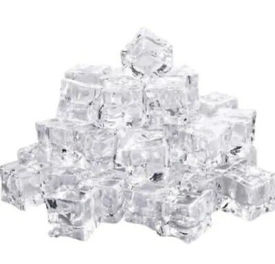 Vosarea Pack Of 50pcs Ice Cubes Reusable Permanent Ice Cubes Clear Acrylic Ice • £9.99