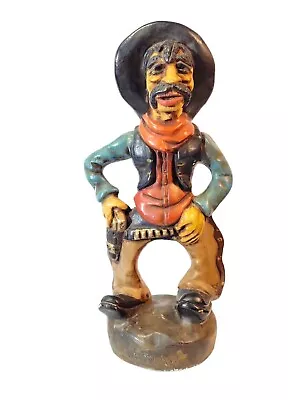 Vtg 11  Chalk Art Old Outlaw Cowboy Figurine Some Chips • $12