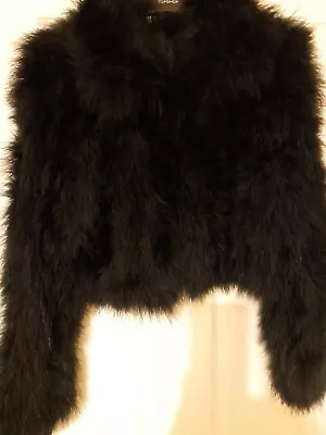 £60 • Buy Topshop Size 14/16  Mongolian Fur Jacket In Black