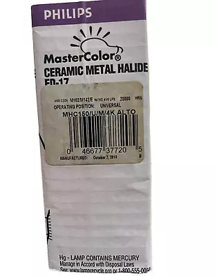 Philips MHC150/U/M/4K 150W ED17 Pulse Start Ceramic Metal Halide (37720-0) • $25