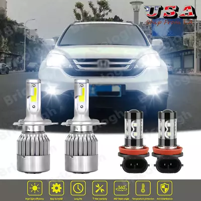 For 2007 - 2014 Honda CRV CR-V LED Headlight Fog Light High Low Dual Beam Bulbs • $22.99