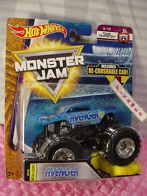 2018 MONSTER JAM Tour Favorites AVENGER #5/19☆blue Chevy☆Re-Crushable☆Hot Wheels • $14.57