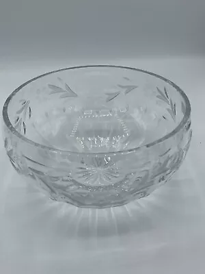 Miller Rogaska 7 1/2  Diameter Round Crystal Bowl Floral And Leaf Pattern  • $35