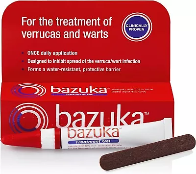 Bazuka Wart Remover Freeze Gel Verucca Treatment Easy Effective Foot Care UK # 1 • £6.79
