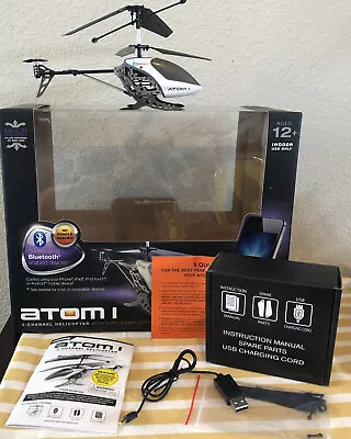 Vintage Propel RC Atom 1 3-Channel Helicopter W/ Gyro Stabilization Bluetooth • $25