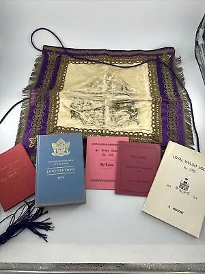 Vintage Masonic Books And Masonic Apron • £20