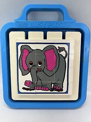 Vintage 1977 Gabriel Busy Puzzle Attached Sliding Rotating Pieces Elephant • $11.99