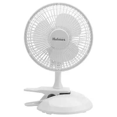 Holmes 6 Inch Clip/Table Personal Fan In White Portable Fan 2 Speed Dial Control • $26.99