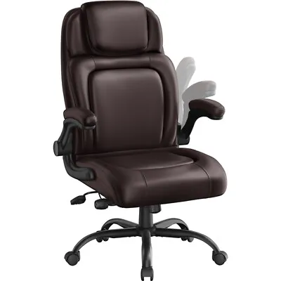 Home Office Faux Leather Executive Chair With Flip-up Armrests Computer Chair • $86.99