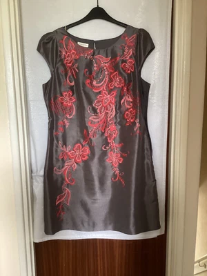 £30 • Buy Monsoon 16 Dress Beige/Pewter & Coral, Includes Coral Jacket 14 💥REDUCED💥