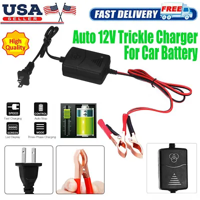 $8.59 • Buy New 12V Auto Car Battery Charger For Trickle Maintainer Boat Motorcycle