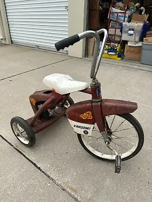 Old Vintage Child Toy Tricycle VRROOM Mattel Flames Motor All ORIGINAL Bike • $125