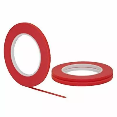 3 Pack 1/4  .25 Inch X 60yd (6mm X 55m) Thin STIKK Red Painters Masking Tape • $9.47