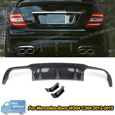 Fit 12-15 Benz C Class W204 C204 C63 AMG Style Rear Bumper Diffuser Carbon Style • $184.14