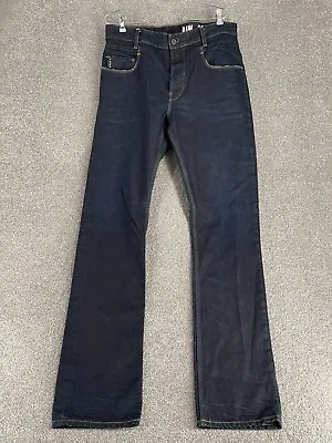 G Star Jeans Adult 34X36 Blue Raw Denim Dark Wash GS01 Straight Leg Button Fly • $36.74