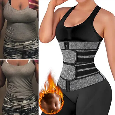 Women Cincher Sauna Sweat Belts Weight Loss Waist Trainer Fat Burner Body Shaper • £14.99