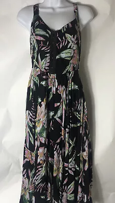 Kimchi Blue Sun Dress Size 6 Small Black Pink Floral  Womens 1205 • $13.99