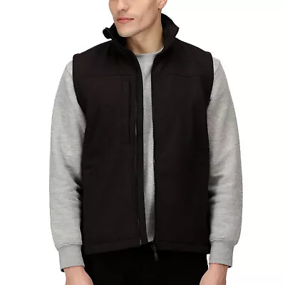 Regatta Professional Mens Flux Warm Outdoor Softshell Bodywarmer Gilet - Black • $36.50