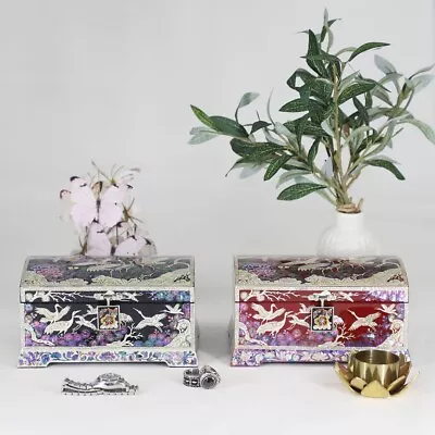 Mother Of Pearl Oriental Chinoiserie Jewelry Box New Handmade Square Gorgeous • $148.20